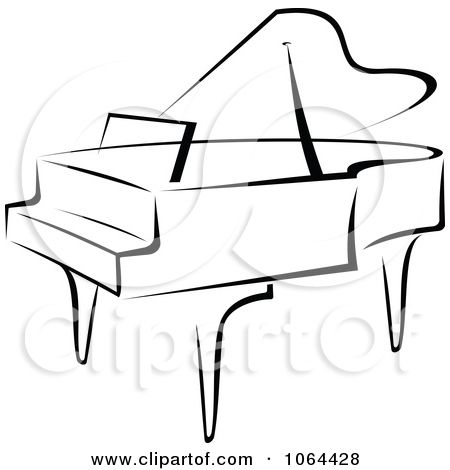 450x470 Clipart Grand Piano In Black And White