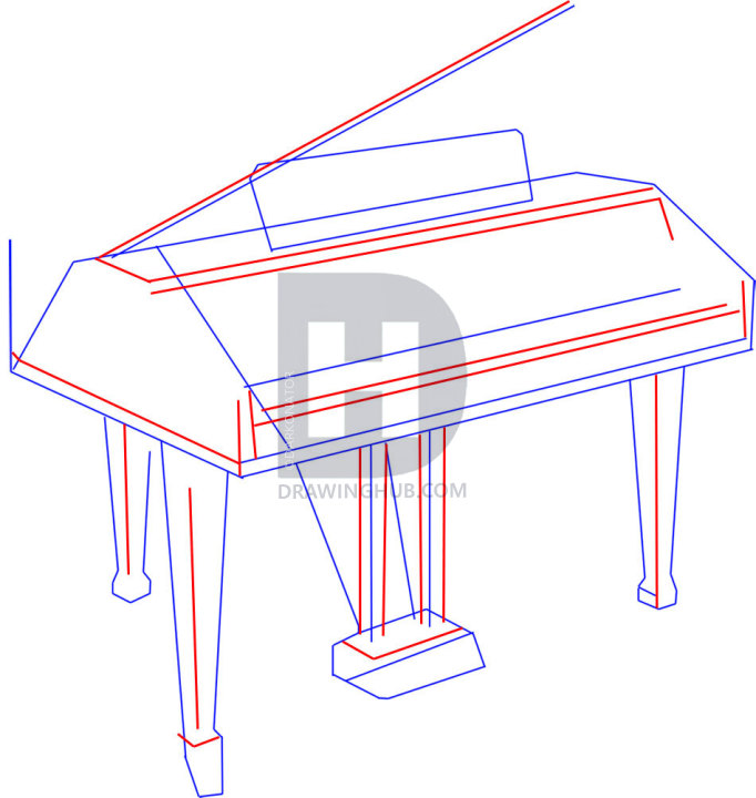682x720 How To Draw A Piano, Step