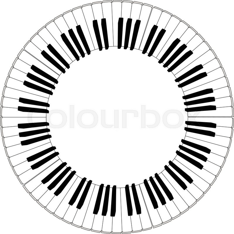 800x800 Round Piano Keyboard Frame In Black Stock Vector Colourbox