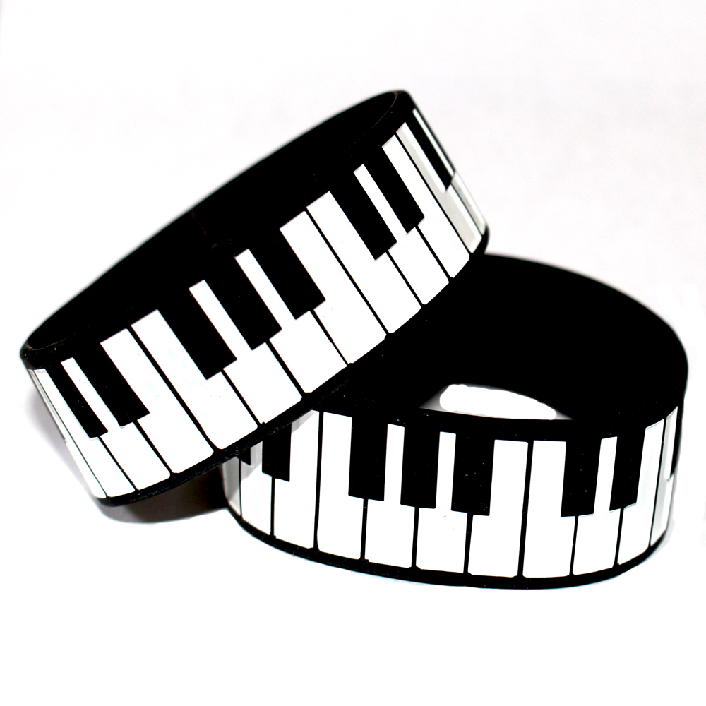 1000x1000 Piano Keys Silicone Wristband Bracelet, Perfect To Use In Any