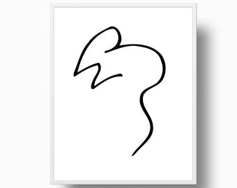 340x270 picasso flamingo print picasso poster minimalist modern etsy