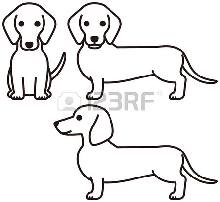 450x412 Huge Collection Of 'dachshund Line Drawing' Download More Than
