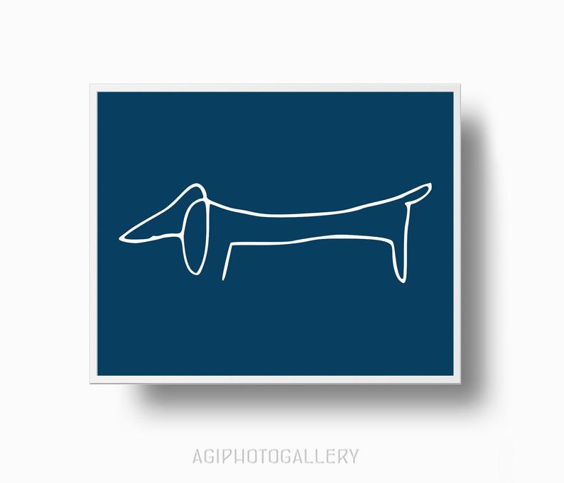 794x681 picasso the dog print picasso poster picasso dachshund etsy