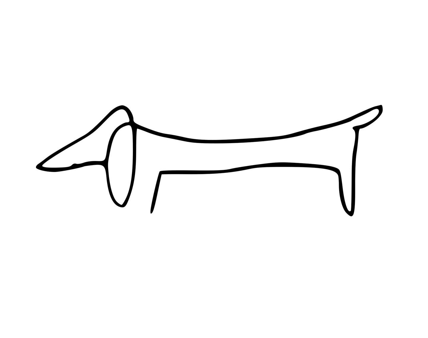 1440x1138 Picasso Dachshund Line Drawing
