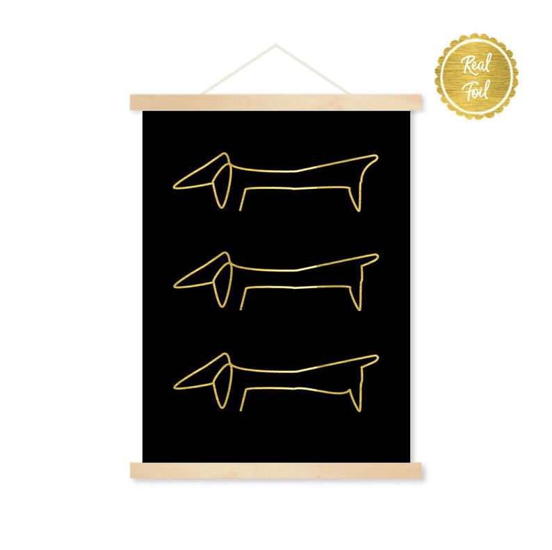 794x792 Dachshund Poster Picasso Dog Print Sausage Dog Gold Foil Etsy