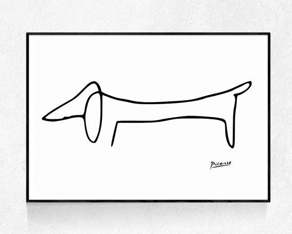 570x456 picasso dog printable art, picasso sketch, picasso dog print
