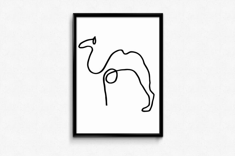 794x529 picasso camel print picasso drawing one line print picasso etsy