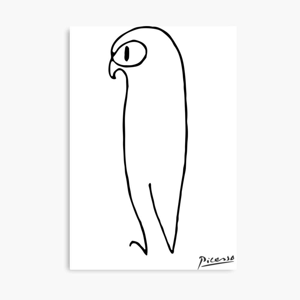 1000x1000 pablo picasso the owl artwork t shirt, reproduction sketch, tshirt