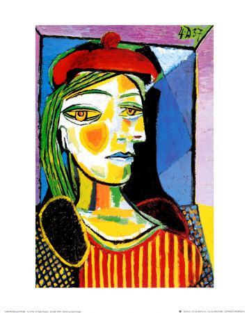 358x450 Girl With Red Beret Art Print