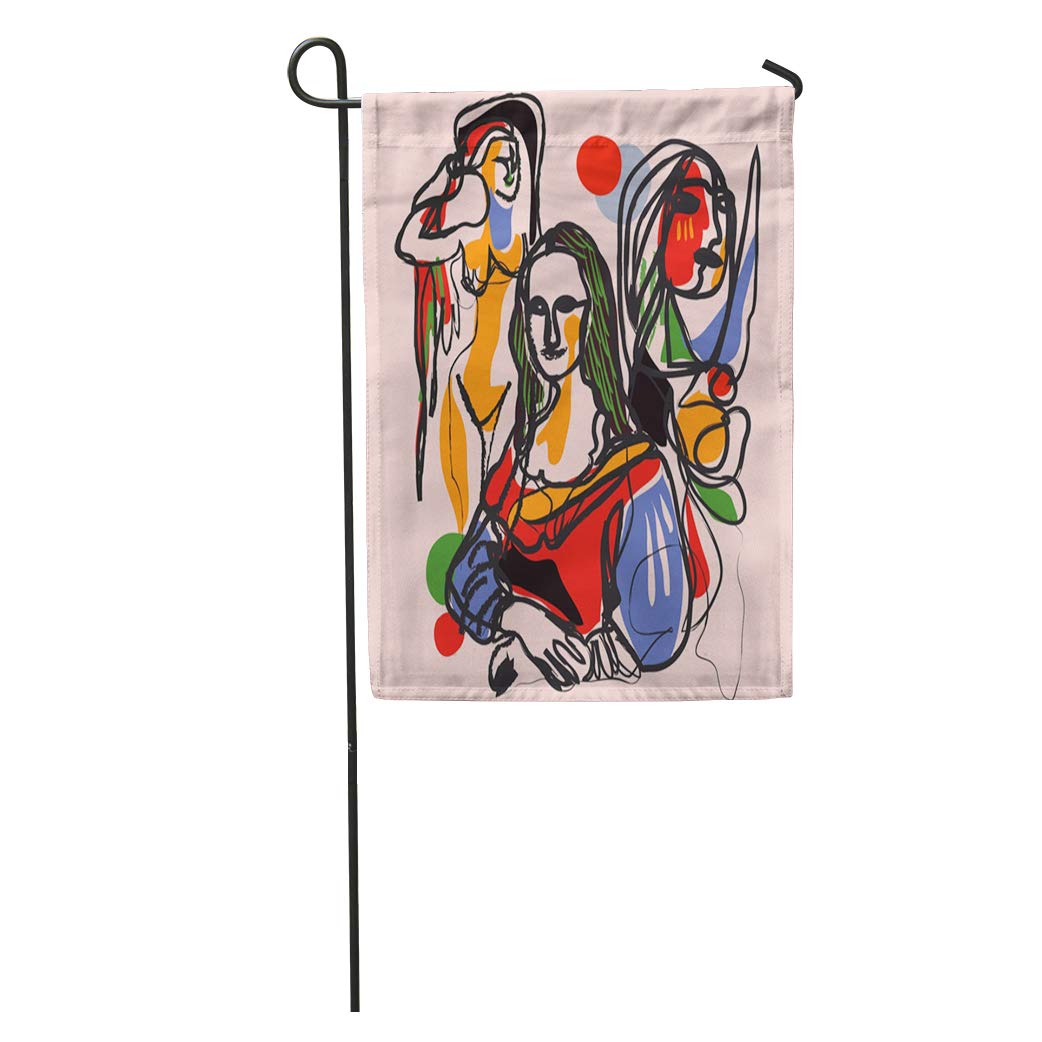 1042x1042 Semtomn Garden Flag Picasso Masterpiece Fine Lisa
