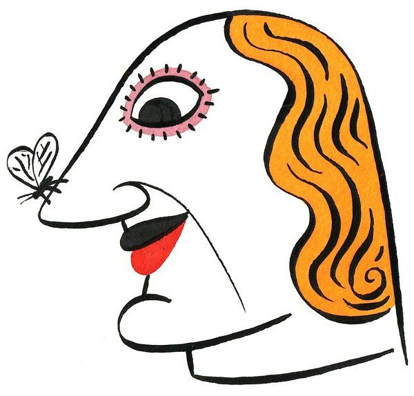600x574 Prints Of Fly On Nose A Picasso Style Portrait Painting