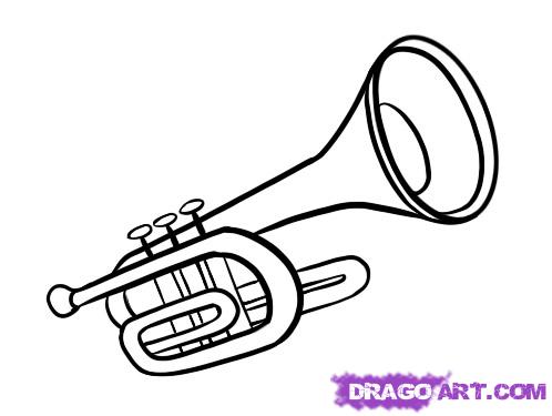 498x375 How To Draw A Trumpet, Step