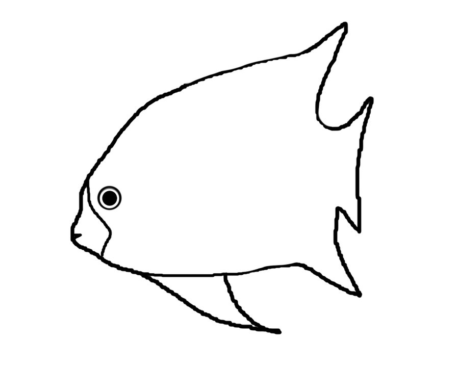 900x720 Fish Line Drawing Group With Items