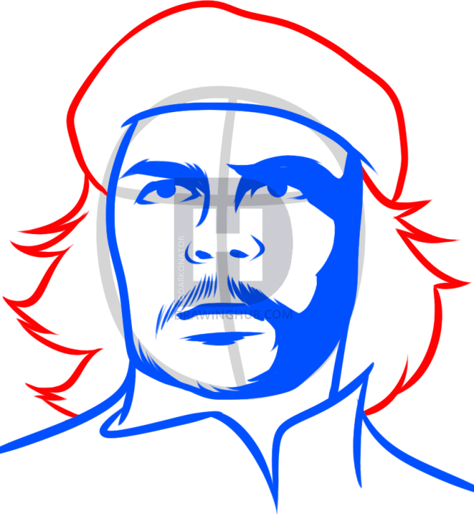 664x720 how to draw che guevara, che guevara, step