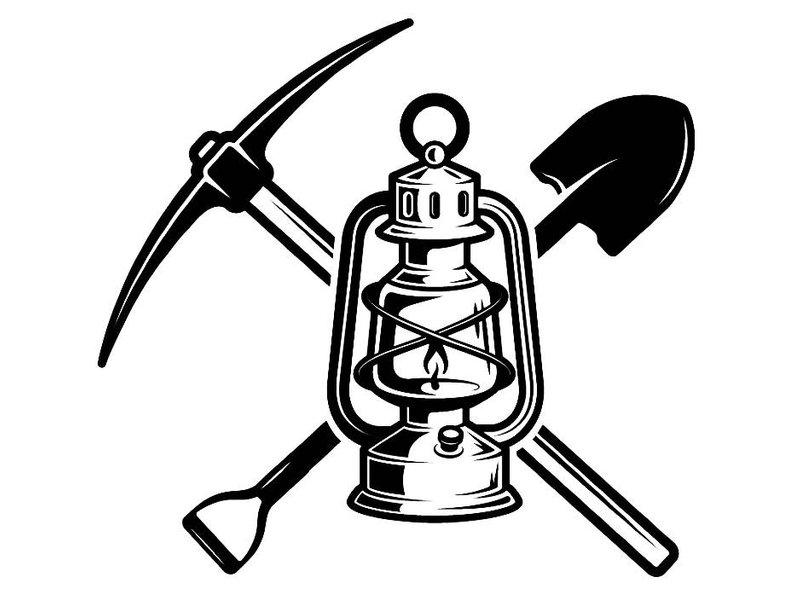794x597 Mining Logo Pick Axe Shovel Tool Lantern Construction Etsy