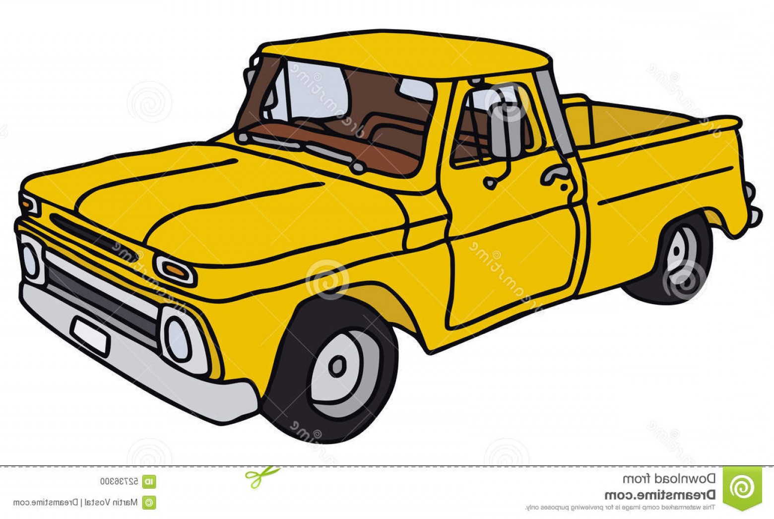 1560x1046 Stock Illustration Old Yellow Pick Up Small Truck Vector