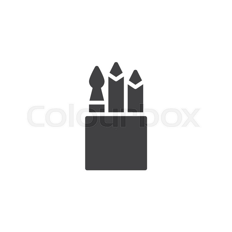 800x800 Drawing Tools In Cup Vector Icon Stock Vector Colourbox