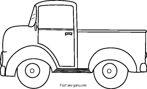 Pickup Truck Outline Drawing