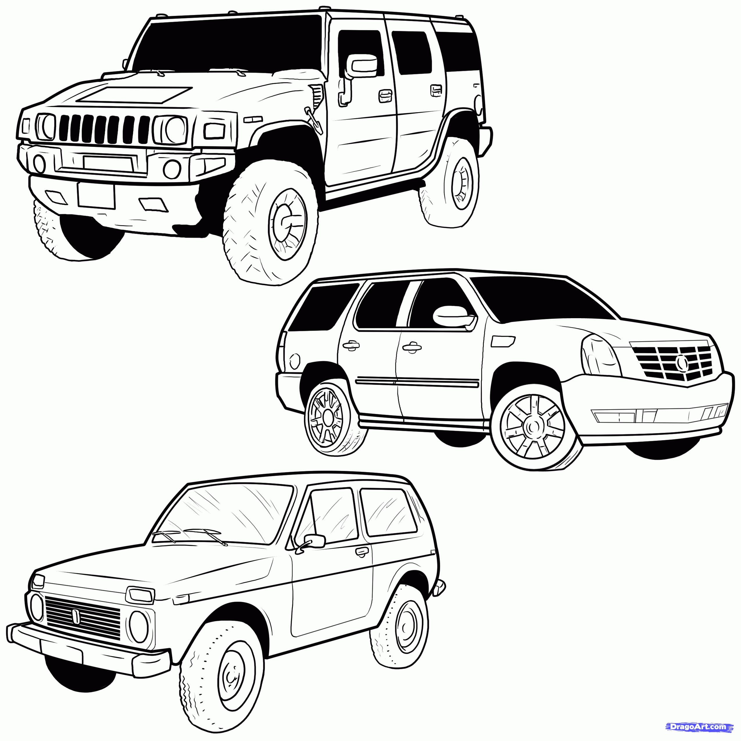 2550x2550 How To Draw An Suv, Step