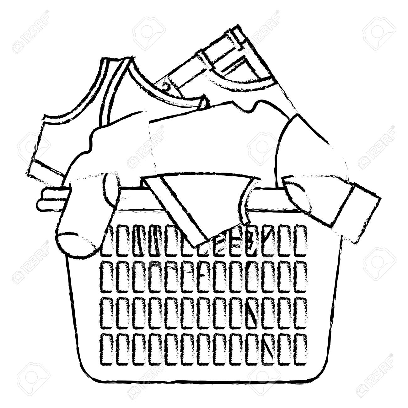 1300x1300 Laundry Basket Black White Clipart