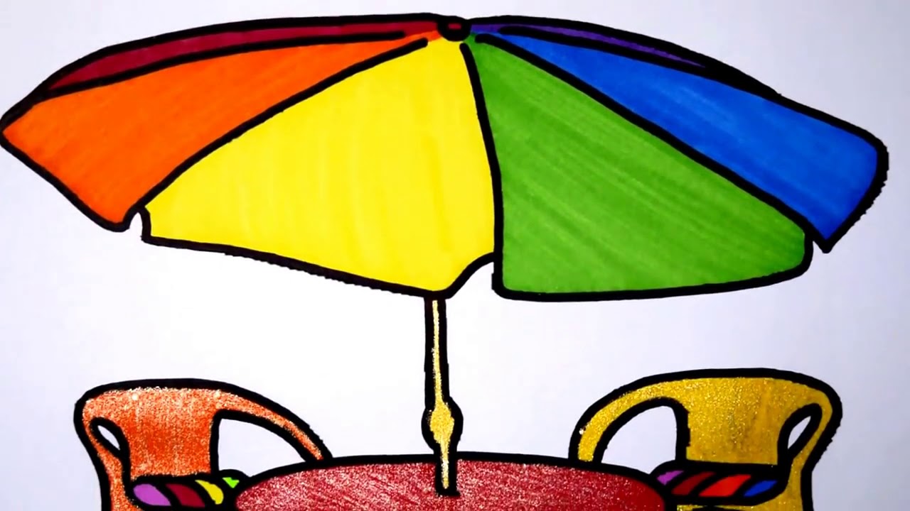 1280x720 Colours For Kids Picnic Table Coloring Pages L How To Draw Picnic