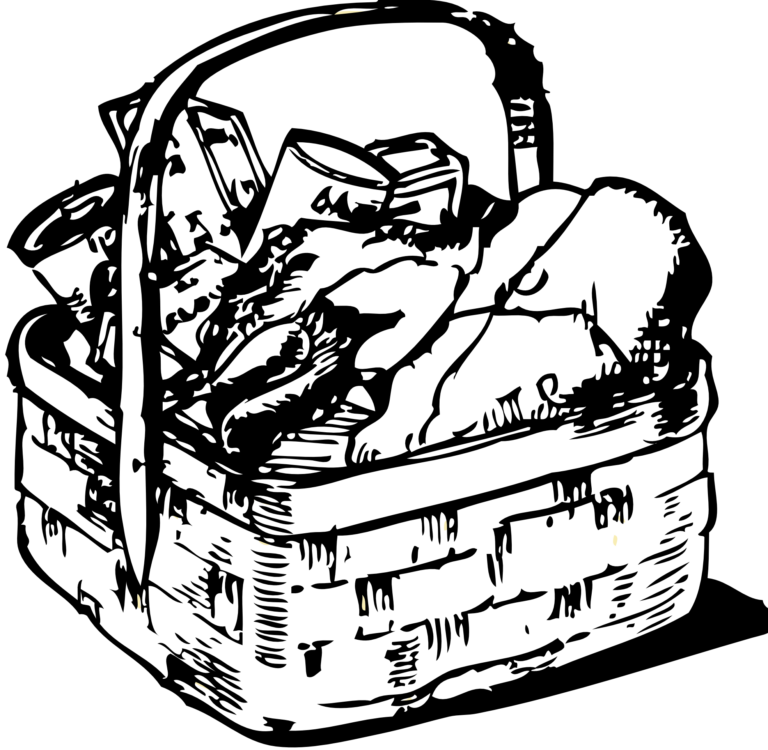 768x750 Drawing Basket Picnic Frames Illustrations Hd Images Photo