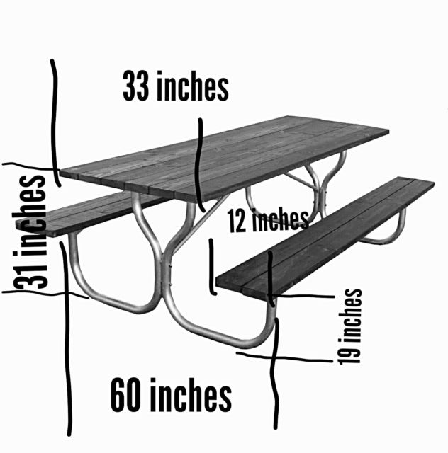 632x640 Heavy Duty Aluminum Picnic Table Frame With Stainless Steel