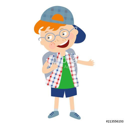 500x494 Drawing Of A Boy, Vector Painted Character Of A Small Schoolboy
