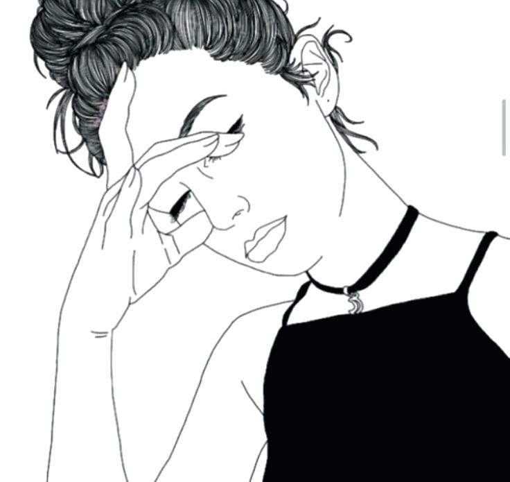 736x695 Drawing Of A Girl Girl Drawing Tumblr Hipster