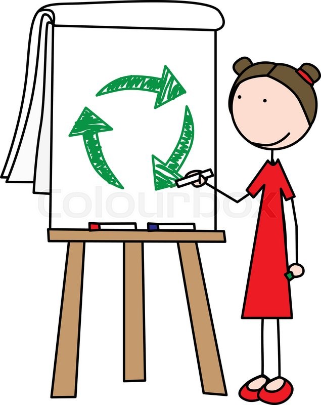 635x800 Cartoon Illustration Of A Girl Drawing Stock Vector Colourbox