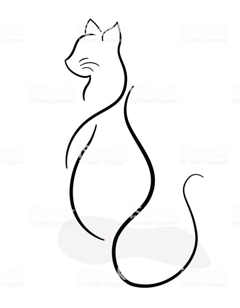 800x1024 Minimalist Hand Drawing Of A Cat In Home Decor