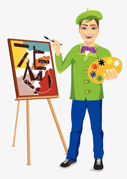 424x600 Someone Who Paints With A Dye Tray, Painting, Draw, Drawing Png