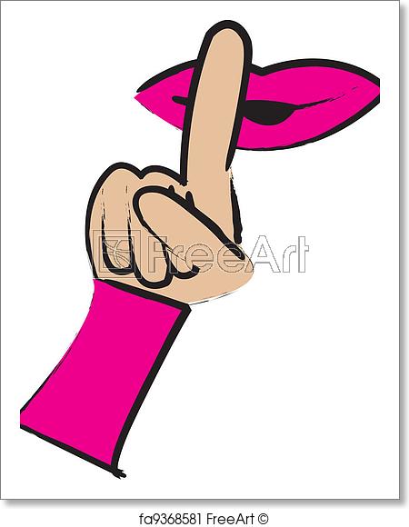 450x580 Free Art Print Of Shush Simple Cartoon Drawing Of Someone Telling