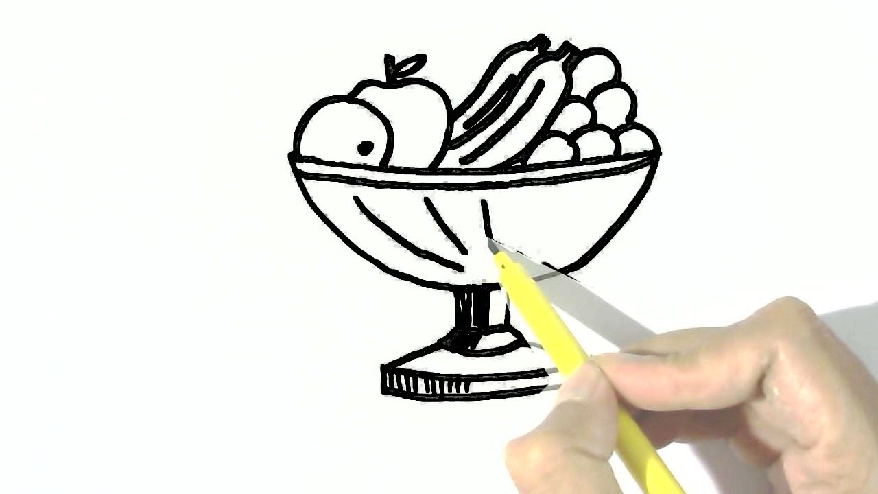 1280x720 How To Draw Fruit Bowl In Easy Steps For Children, Kids, Beginners