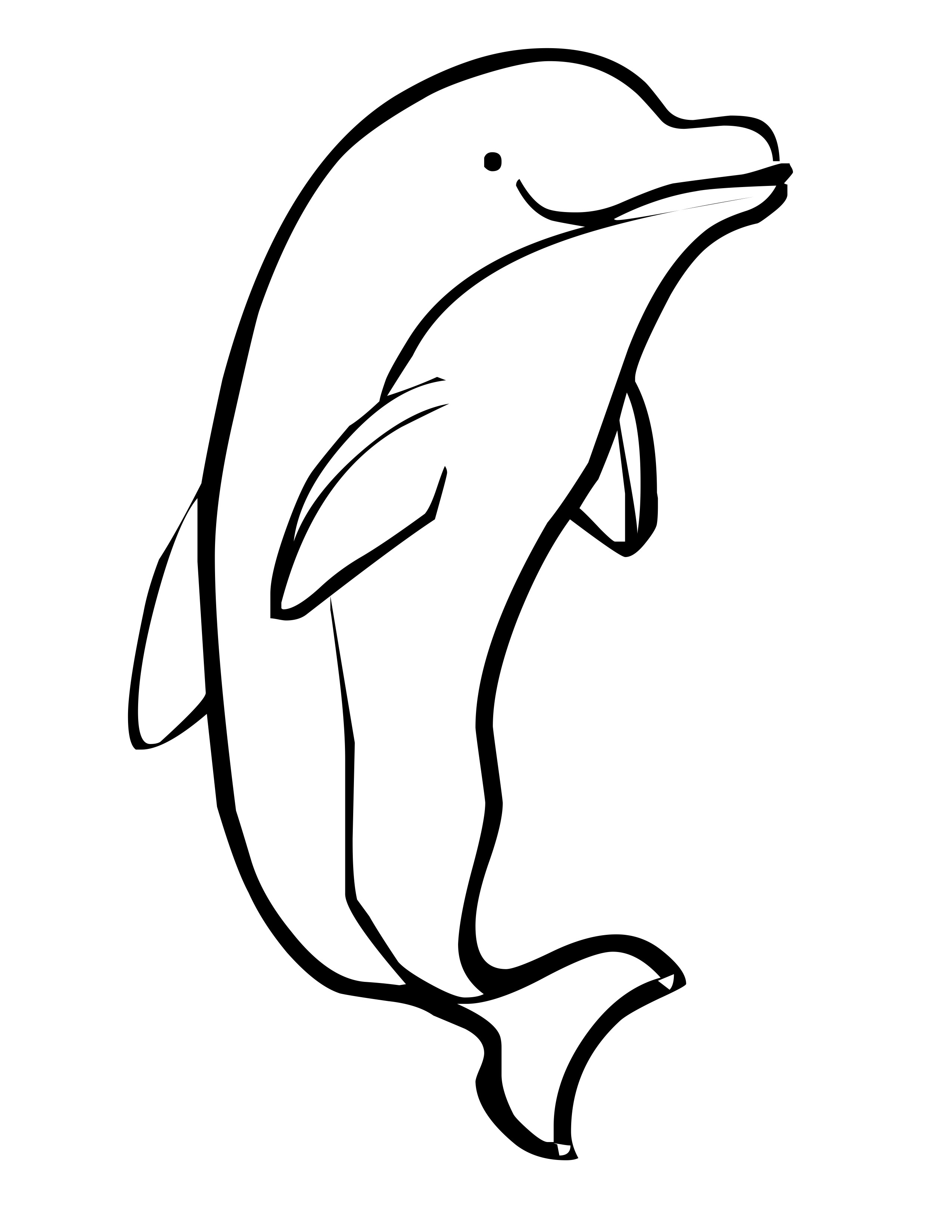 2550x3300 Dolphins Clipart Drawing