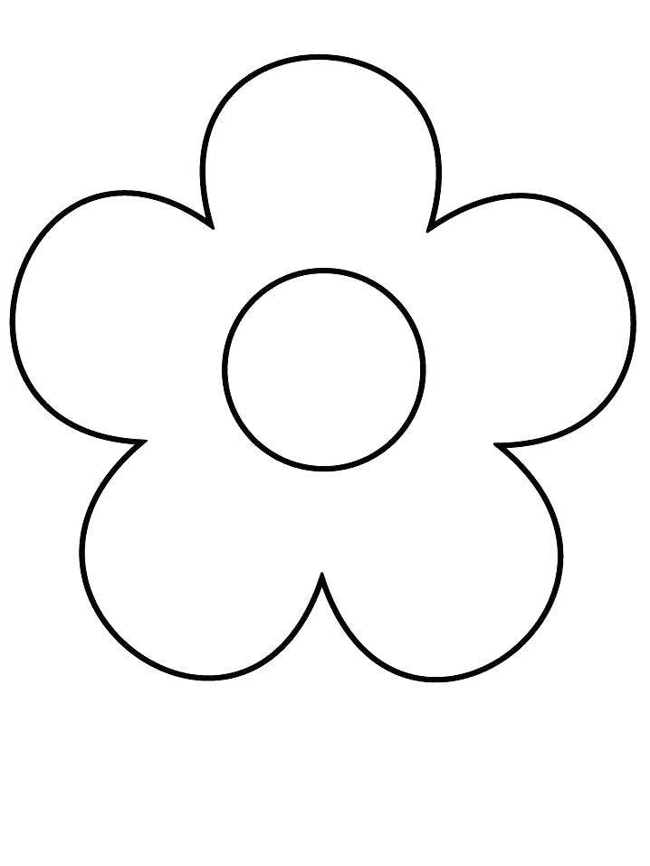 718x957 Simple Flower Outline Template Big Flowers Drawing At Simple