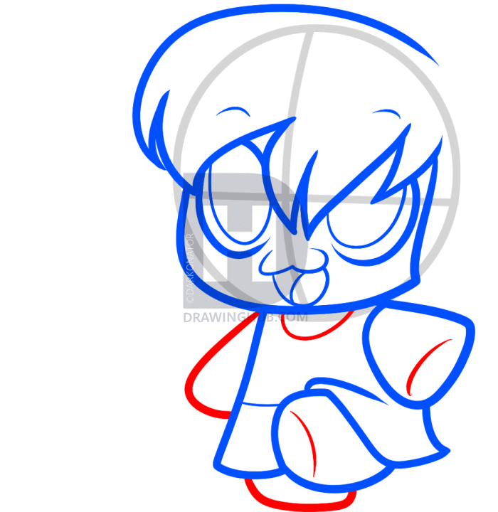 700x720 How To Draw Kawaii People, Step