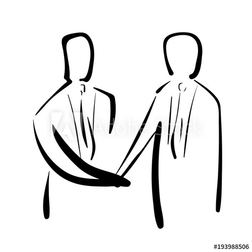 500x500 Vector Cartoon Hand Drawing Of People Shaking Hand, Businessman