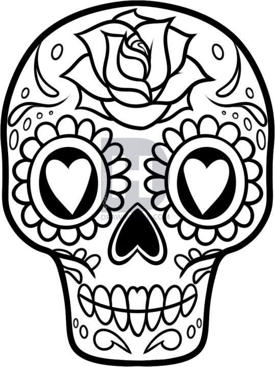 539x720 How To Draw A Sugar Skull Easy, Step