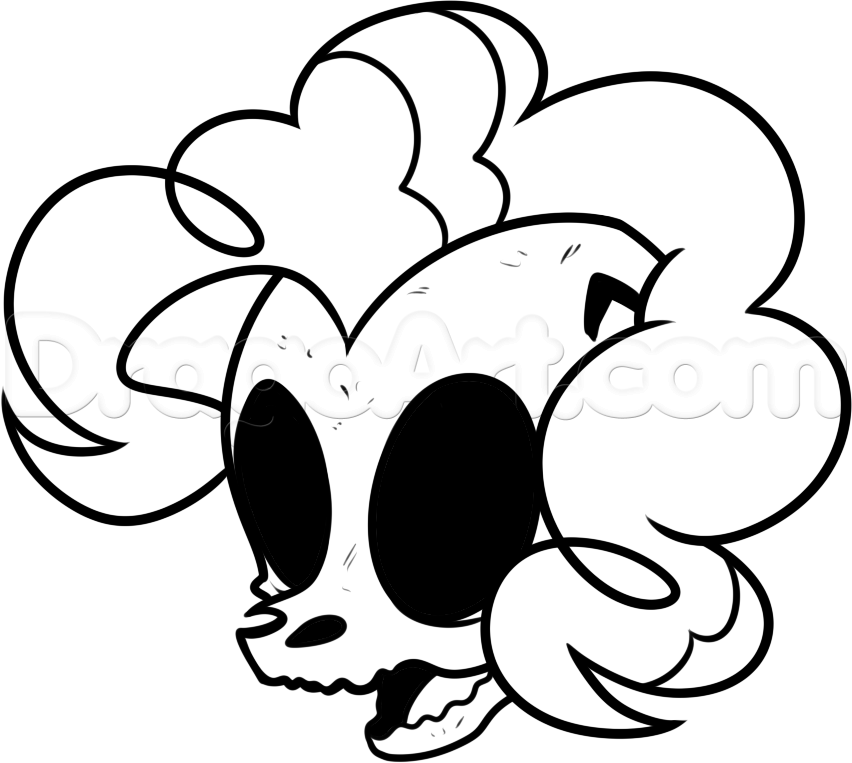 852x763 How To Draw Pinkie Pie Skull, Step