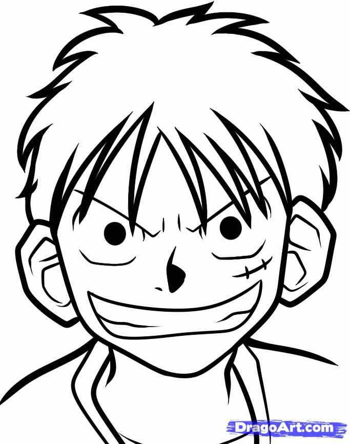 683x866 Draw Monkey D Luffy Easy, One Piece, Step