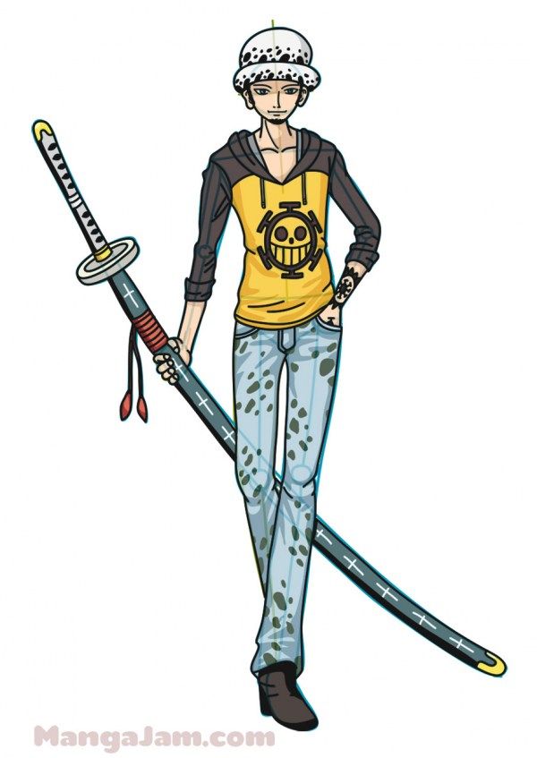 600x847 How To Draw Trafalgar Law From One Piece Step
