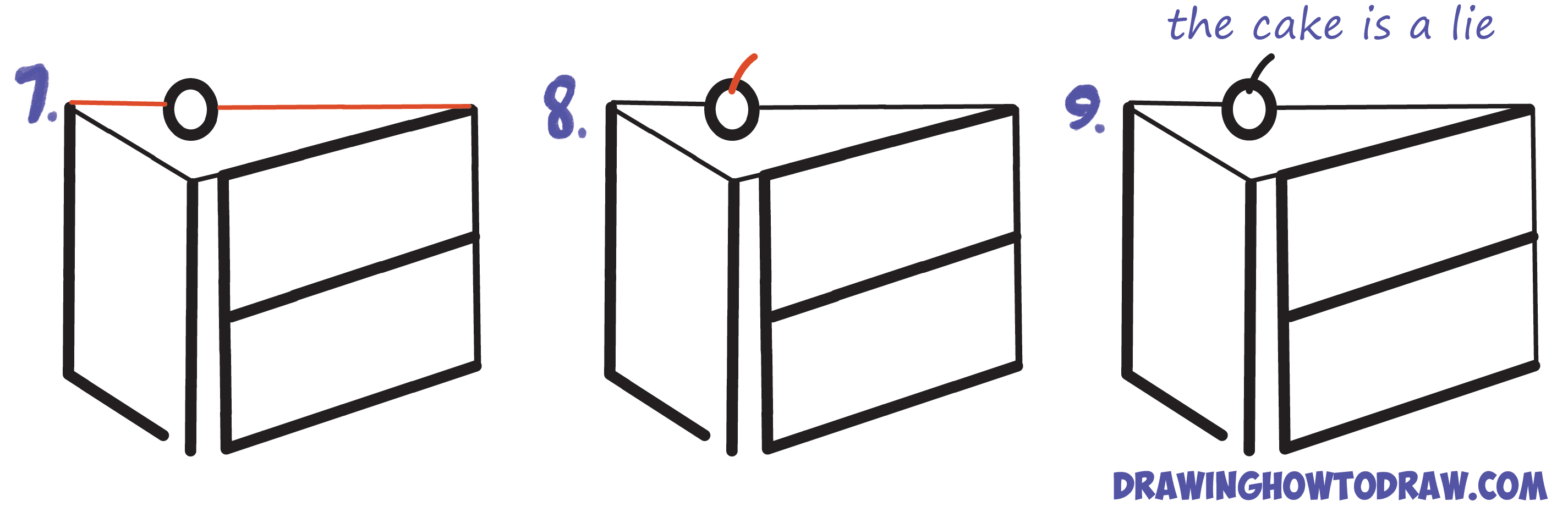 2850x931 How To Draw A Piece Of Cake From The Word Lie For A Silly Joke