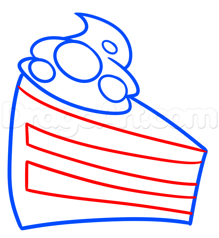 724x787 How To Draw Chocolate Cake, Step