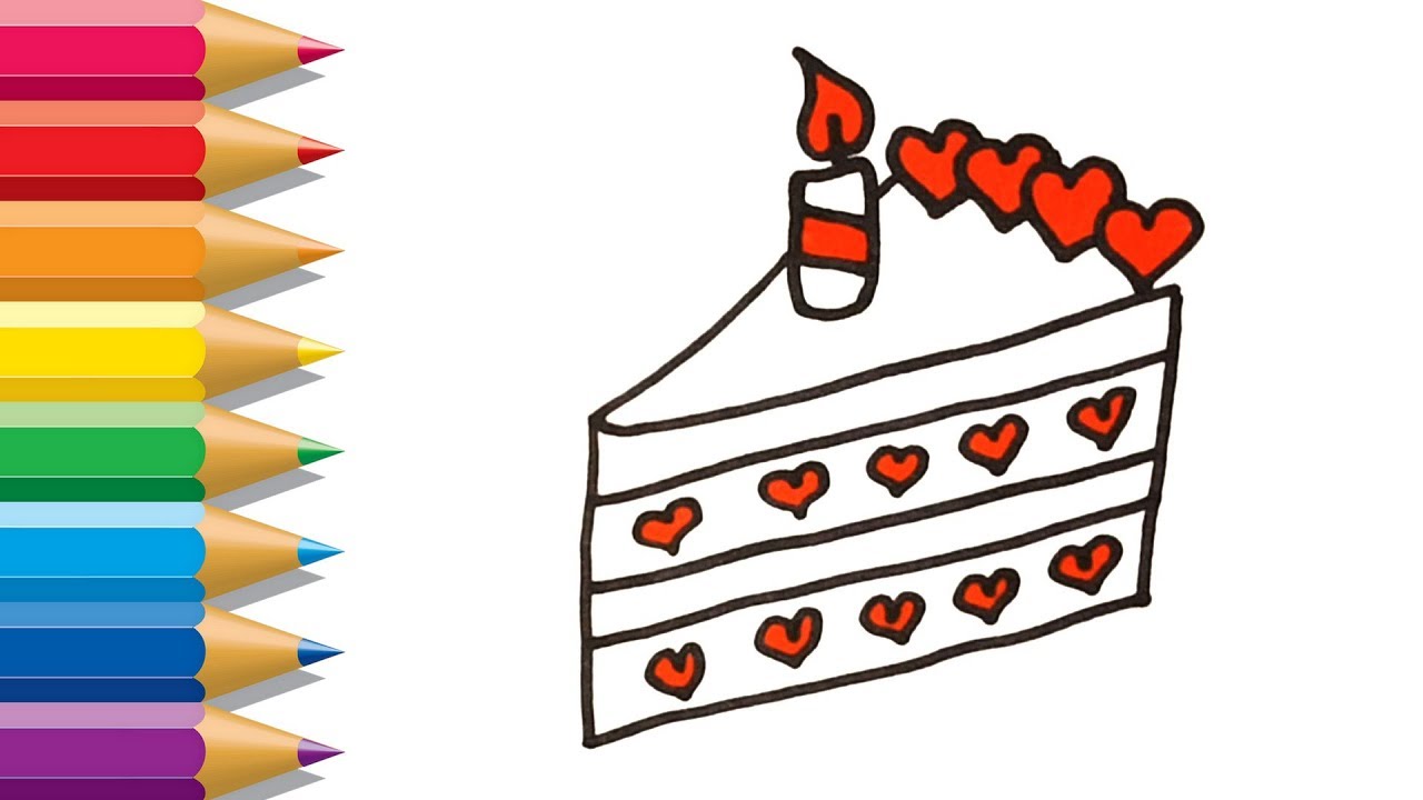 1280x720 how to draw piece of cake painting for kids piece of cake