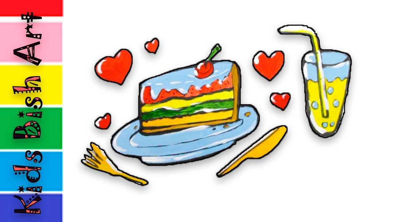 1280x720 Piece Of Cake Coloring And Drawing For Kids, Toddlers Kids Bish