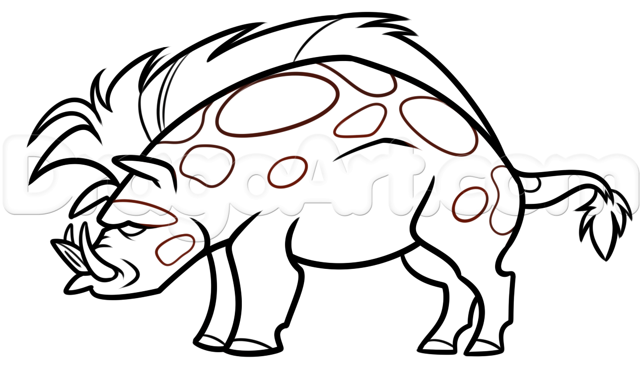 1293x758 How To Draw A Hog, Step