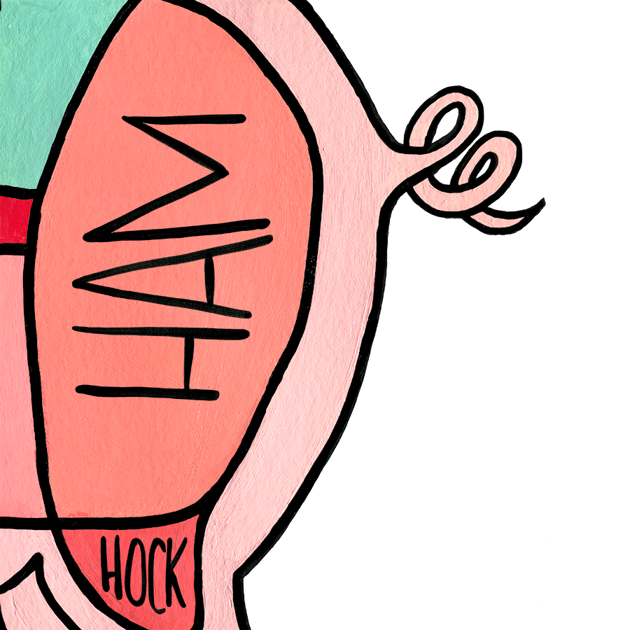 900x900 Mid Century Pig Butcher Diagram Poster Drywell Art