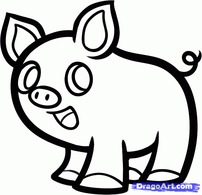 694x670 Step How To Draw Pigs For Kids
