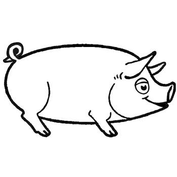 350x350 How To Draw Cartoon Pigs With Easy Step
